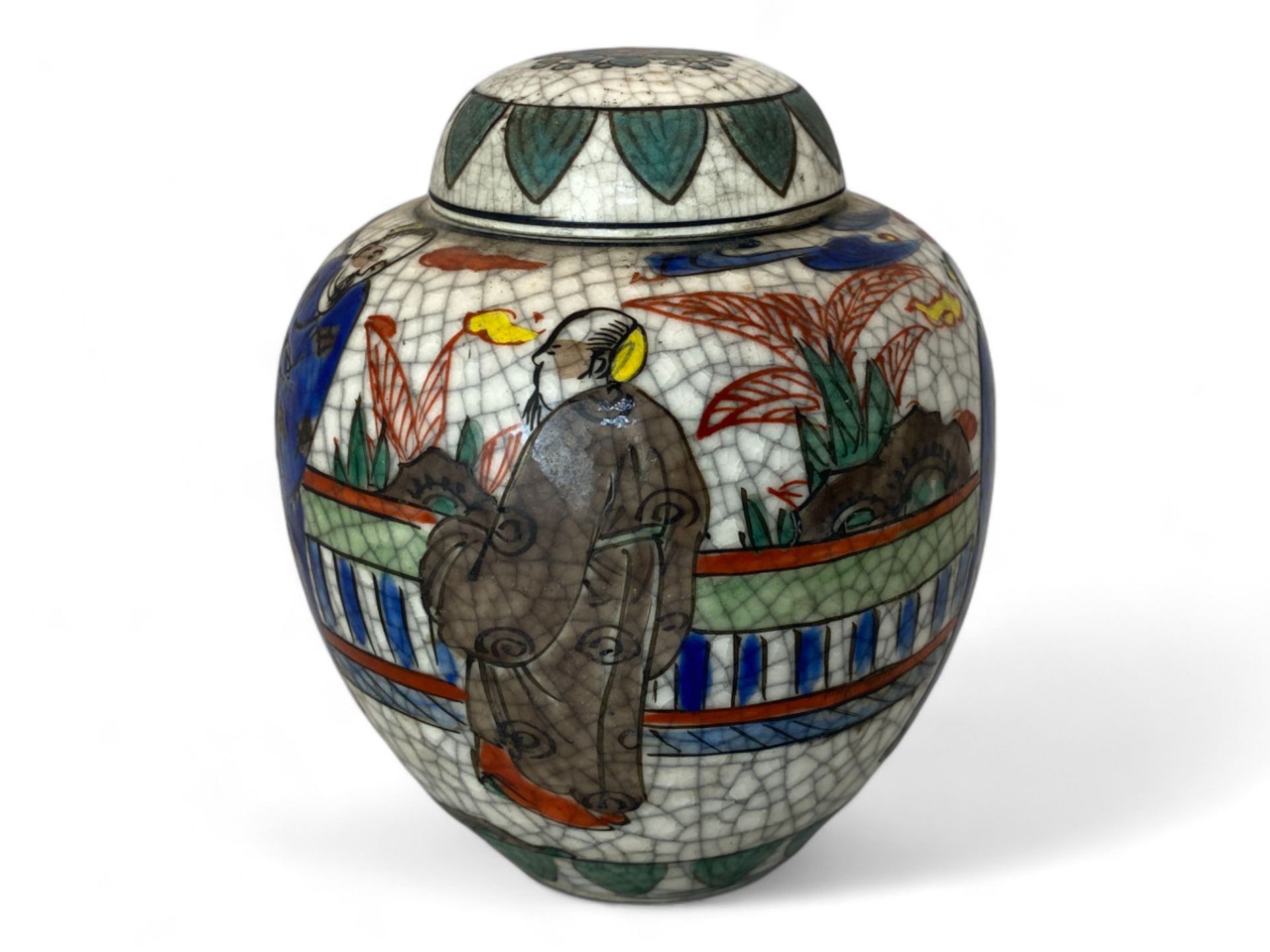 An early 20th century Chinese crackle glaze and enamel ginger jar - Image 3 of 9