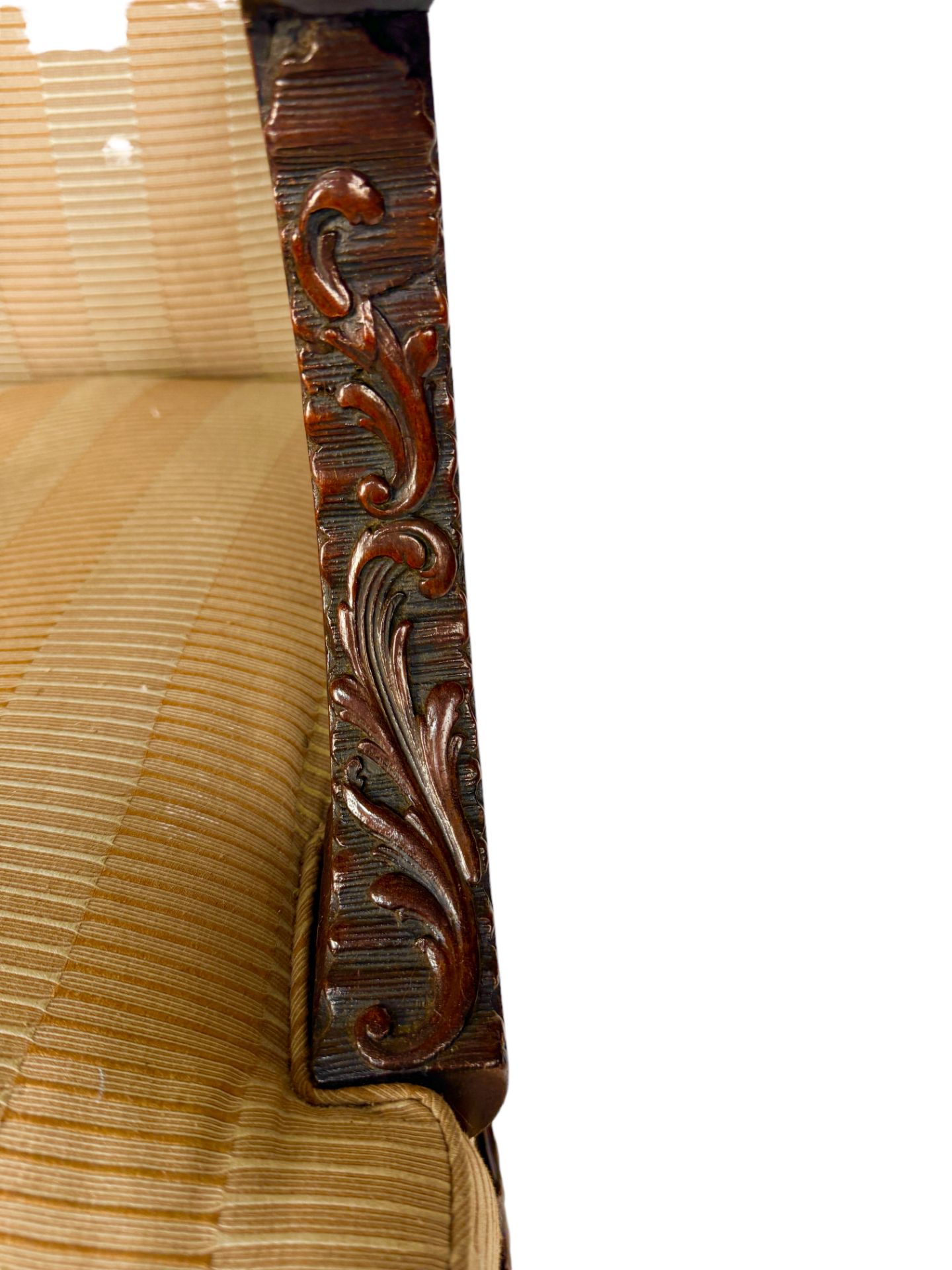 A George II carved mahogany library open arm chair - Image 5 of 18