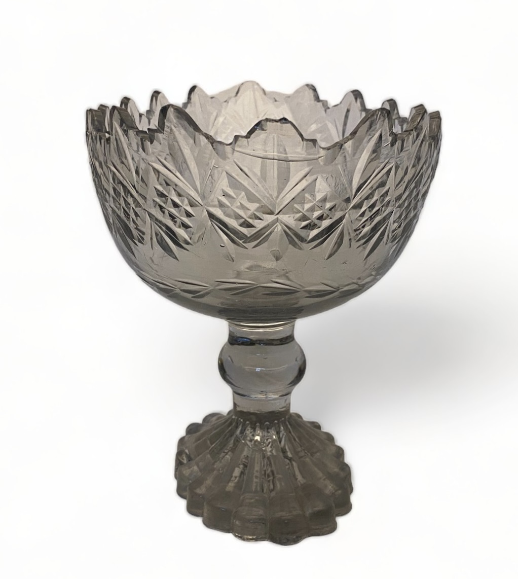 An Irish Waterford cut glass helmet shaped centrepiece, circa 1800 - Image 2 of 6