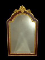 A 19th century Queen Anne style carved gilt wood and scarlet faux tortoiseshell pier mirror