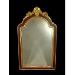 A 19th century Queen Anne style carved gilt wood and scarlet faux tortoiseshell pier mirror