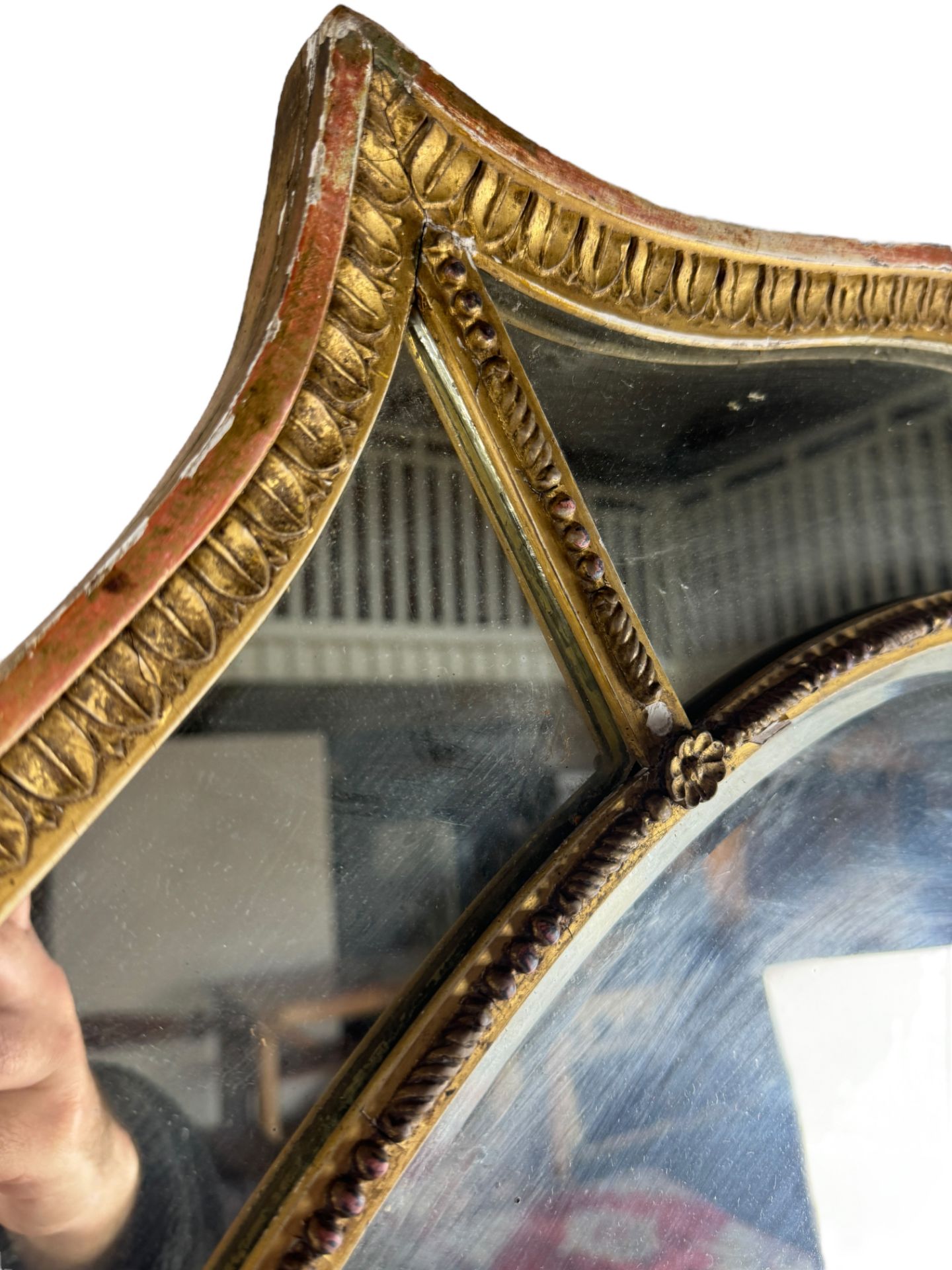 A late 19th century giltwood and composition marginal mirror - Image 5 of 5