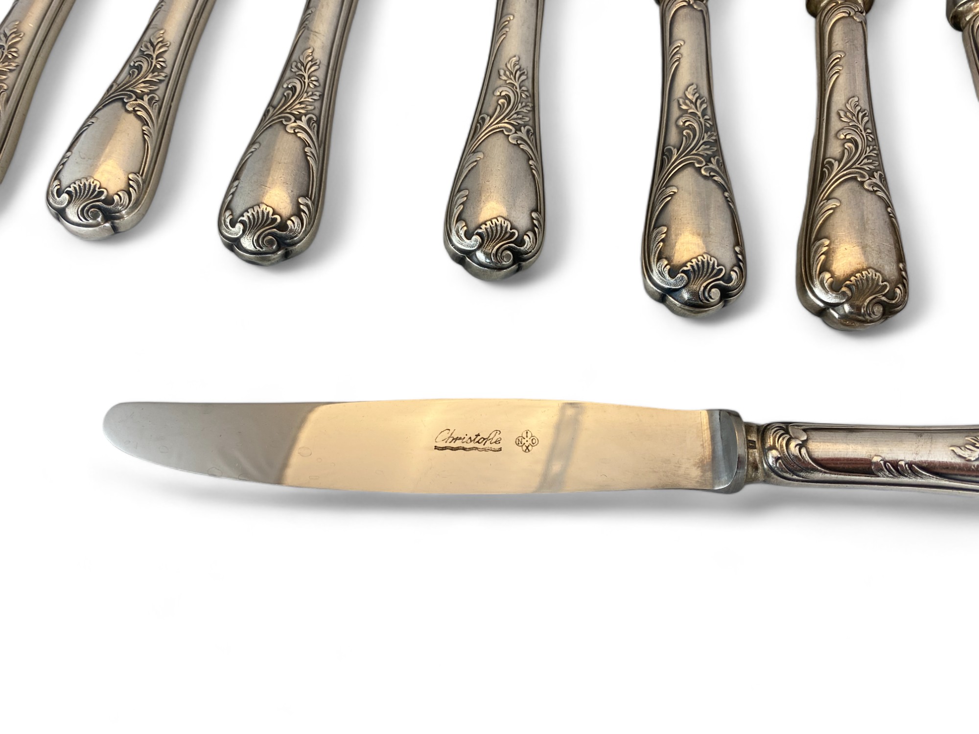An extensive composite canteen of mostly silver plated Marly pattern cutlery by Christofle, Paris - Image 9 of 99