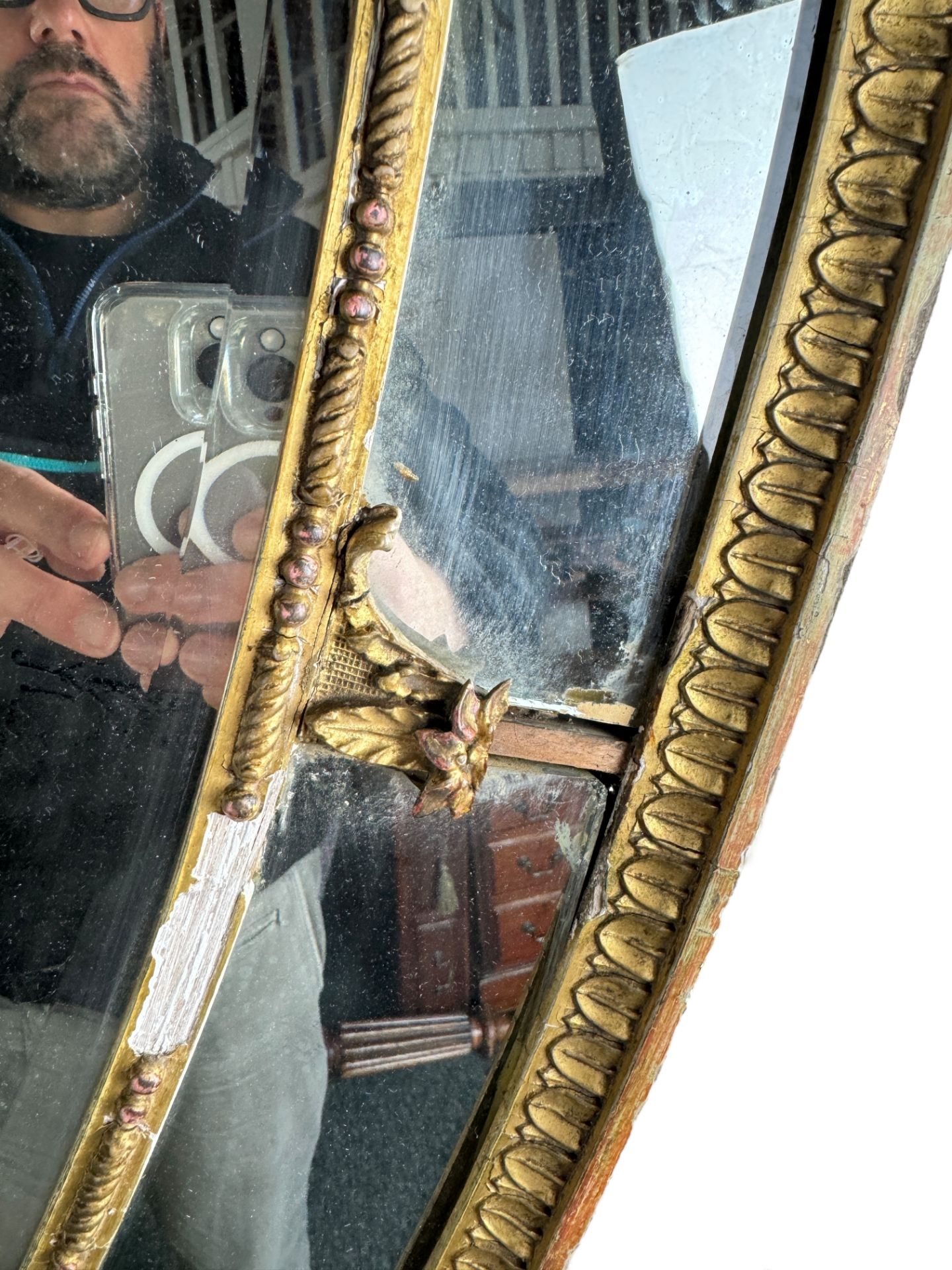 A late 19th century giltwood and composition marginal mirror - Image 3 of 5