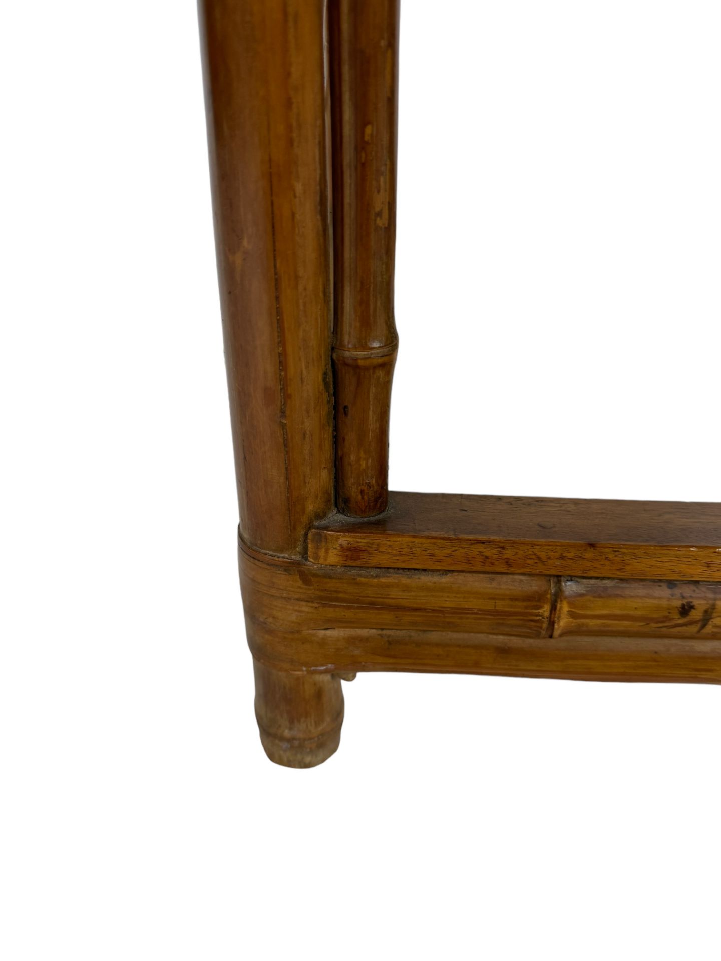 A 19th century Chinese elm and bamboo table - Image 2 of 6