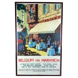 K.Hauff, A Belgium via Harwich LNER railway travel poster, circa 1930