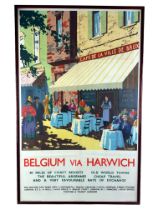 K.Hauff, A Belgium via Harwich LNER railway travel poster, circa 1930