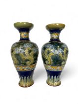 A pair of Royal Doulton Art Nouveau baluster vases, circa 1900