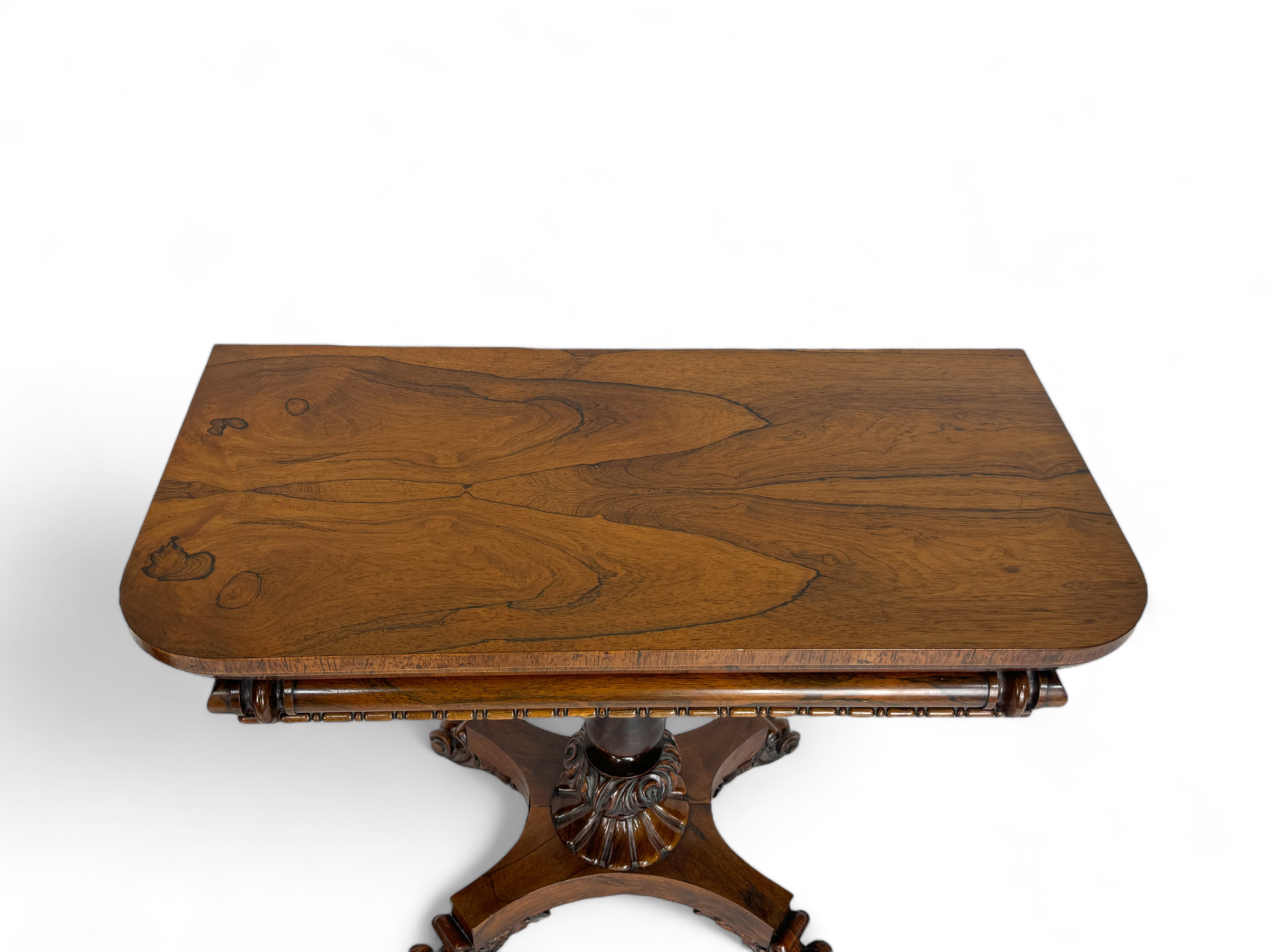 A pair of Regency rosewood carved tea tables - Image 5 of 10