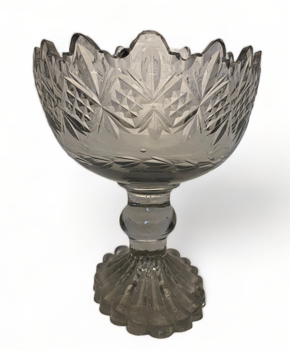 An Irish Waterford cut glass helmet shaped centrepiece, circa 1800 - Image 4 of 6