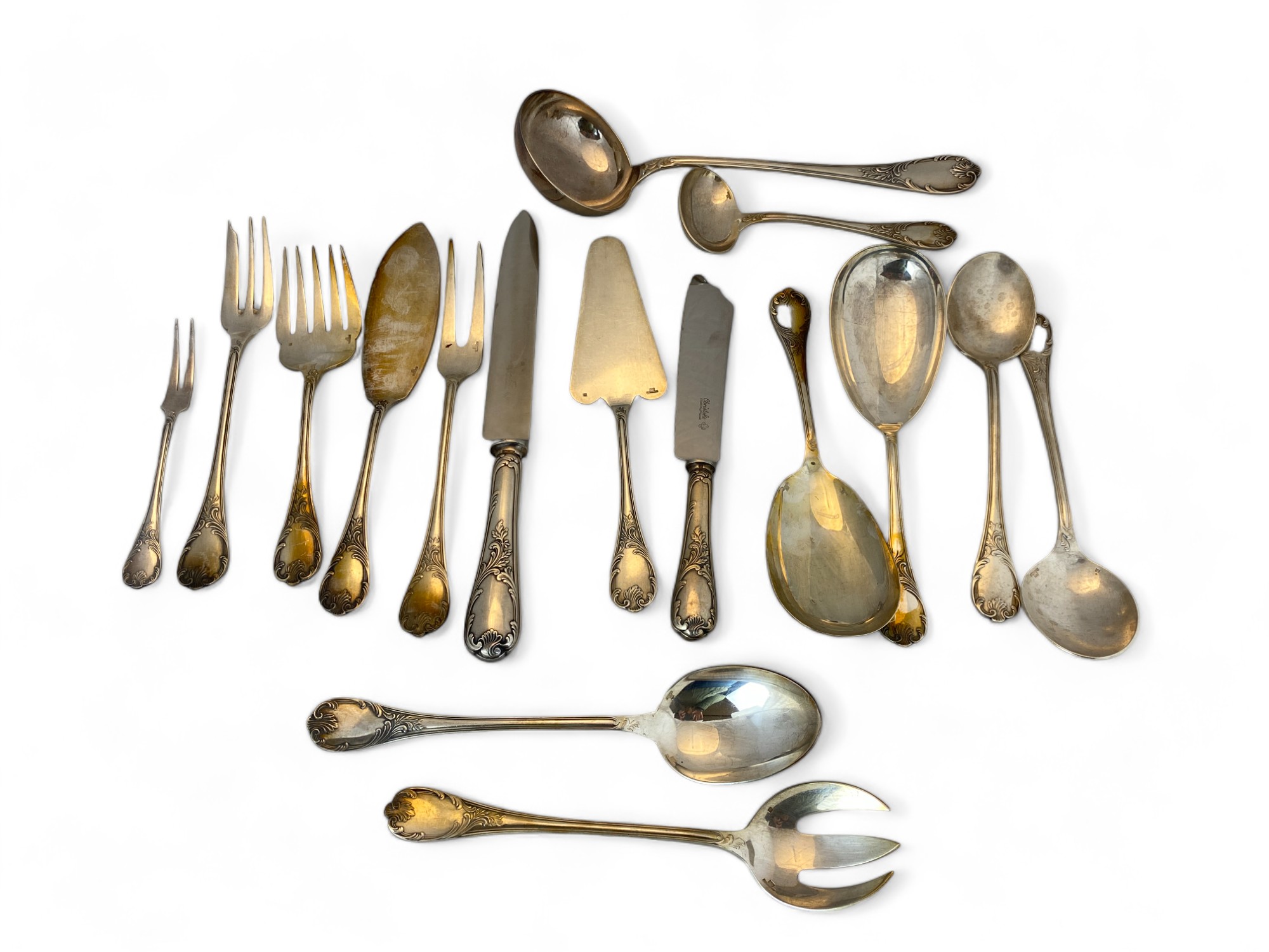 An extensive composite canteen of mostly silver plated Marly pattern cutlery by Christofle, Paris - Image 2 of 99