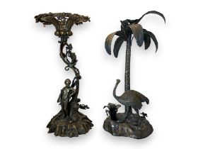 Two 19th century electroplated candlestick centrepieces