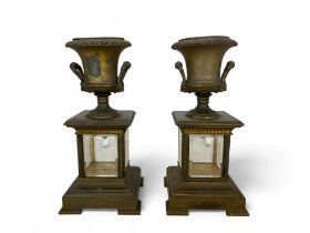A pair of 19th century gilt bronze chimney ornaments
