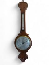 A Victorian rosewood mercury wheel barometer by P.Cetta, Gloucester