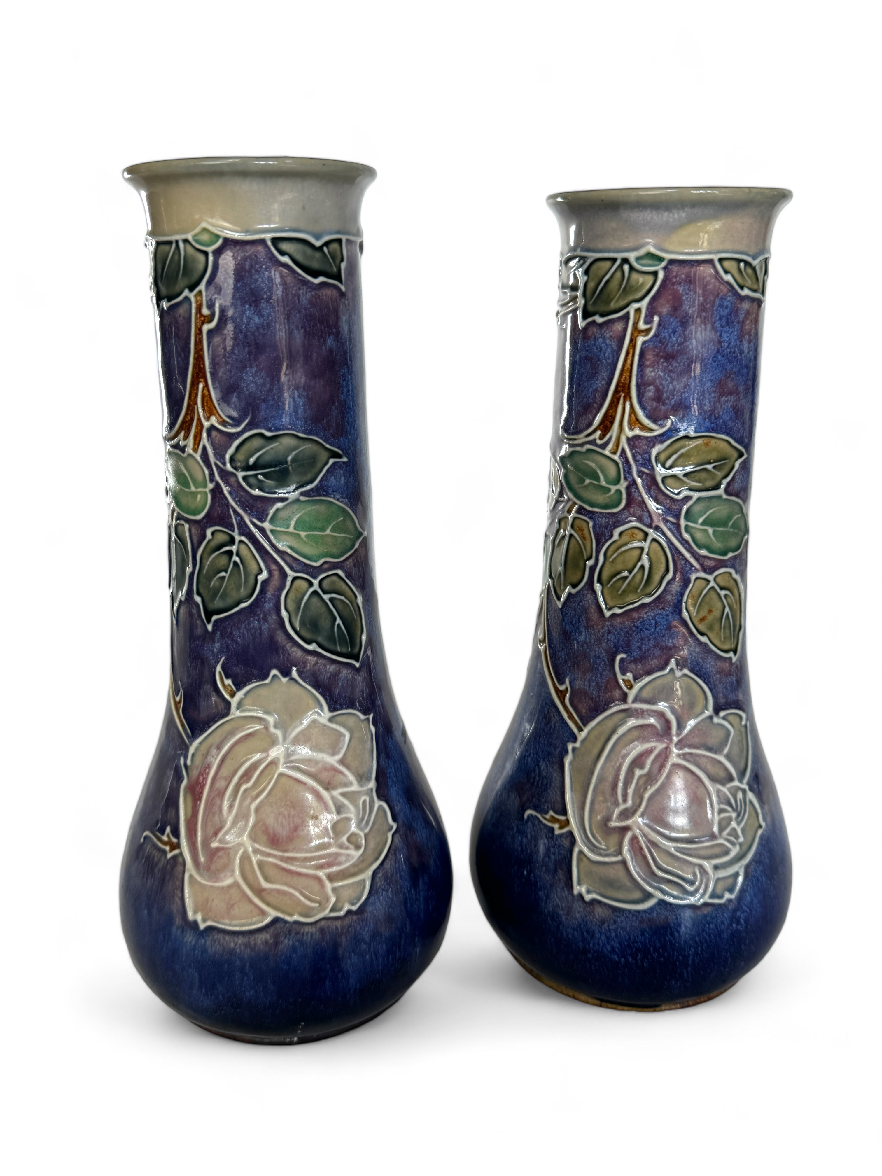 A garniture of Royal Doulton tube-lined decorated vases - Image 2 of 5