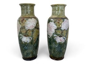 A pair of Royal Doulton glazed stoneware vases by Florrie Jones, circa 1925