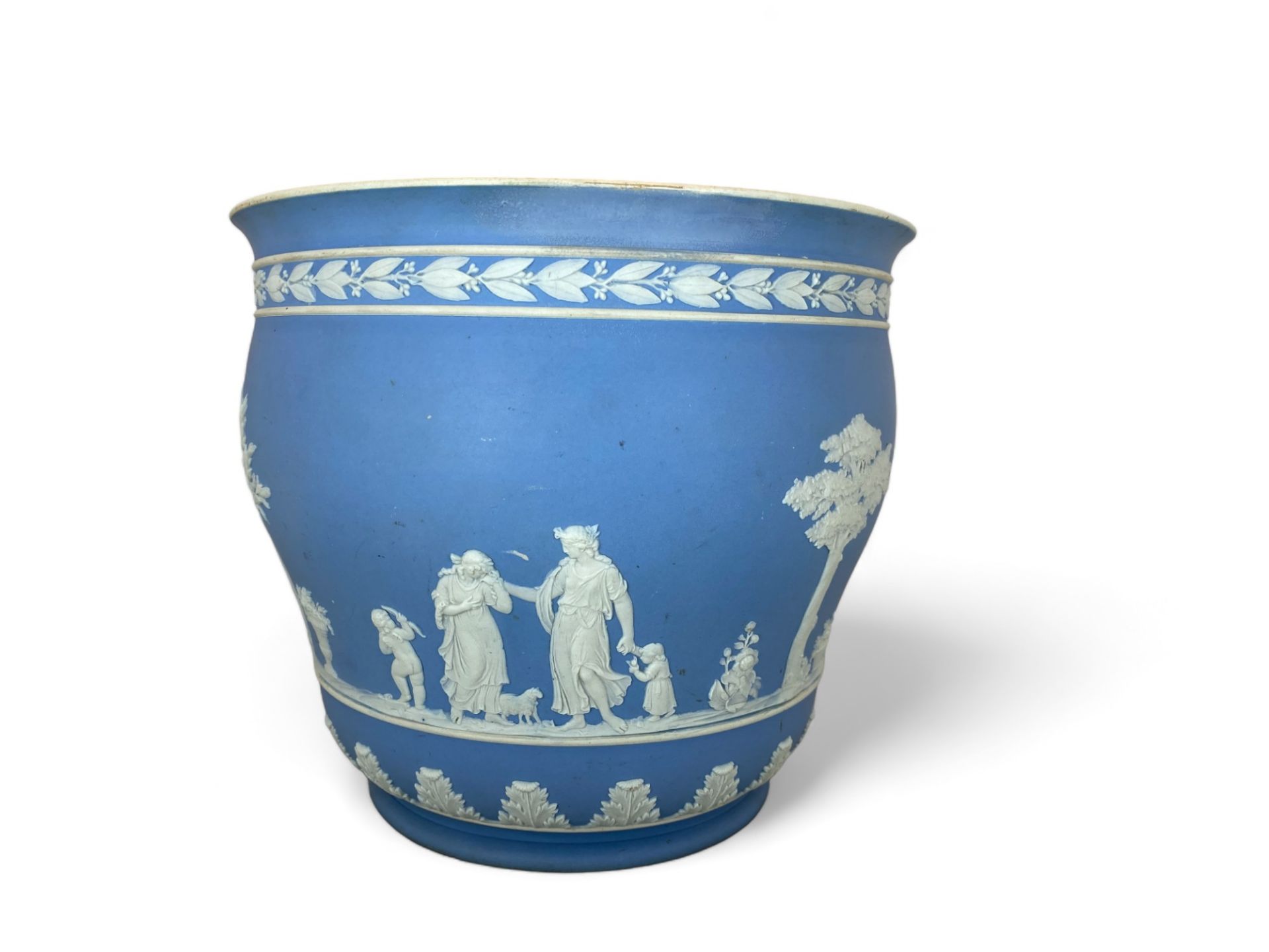 A Wedgwood light blue Jasperware jardiniere