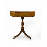 A small Regency mahogany and ebony marquetry octagonal centre table