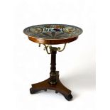 A Regency rosewood and gilt bronze mounted basin or jardiniere stand with and Edo period Imari dish