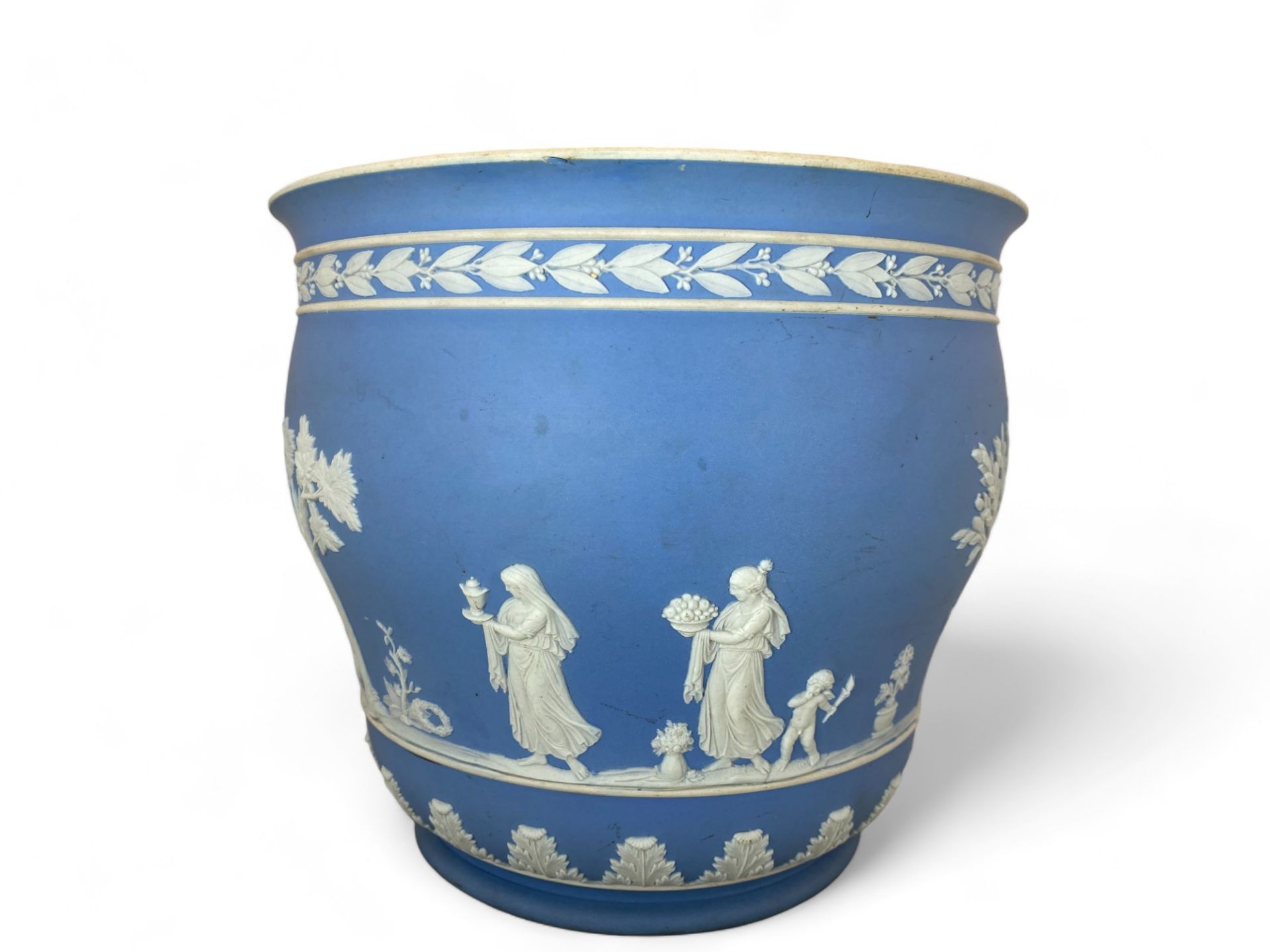 A Wedgwood light blue Jasperware jardiniere - Image 3 of 5