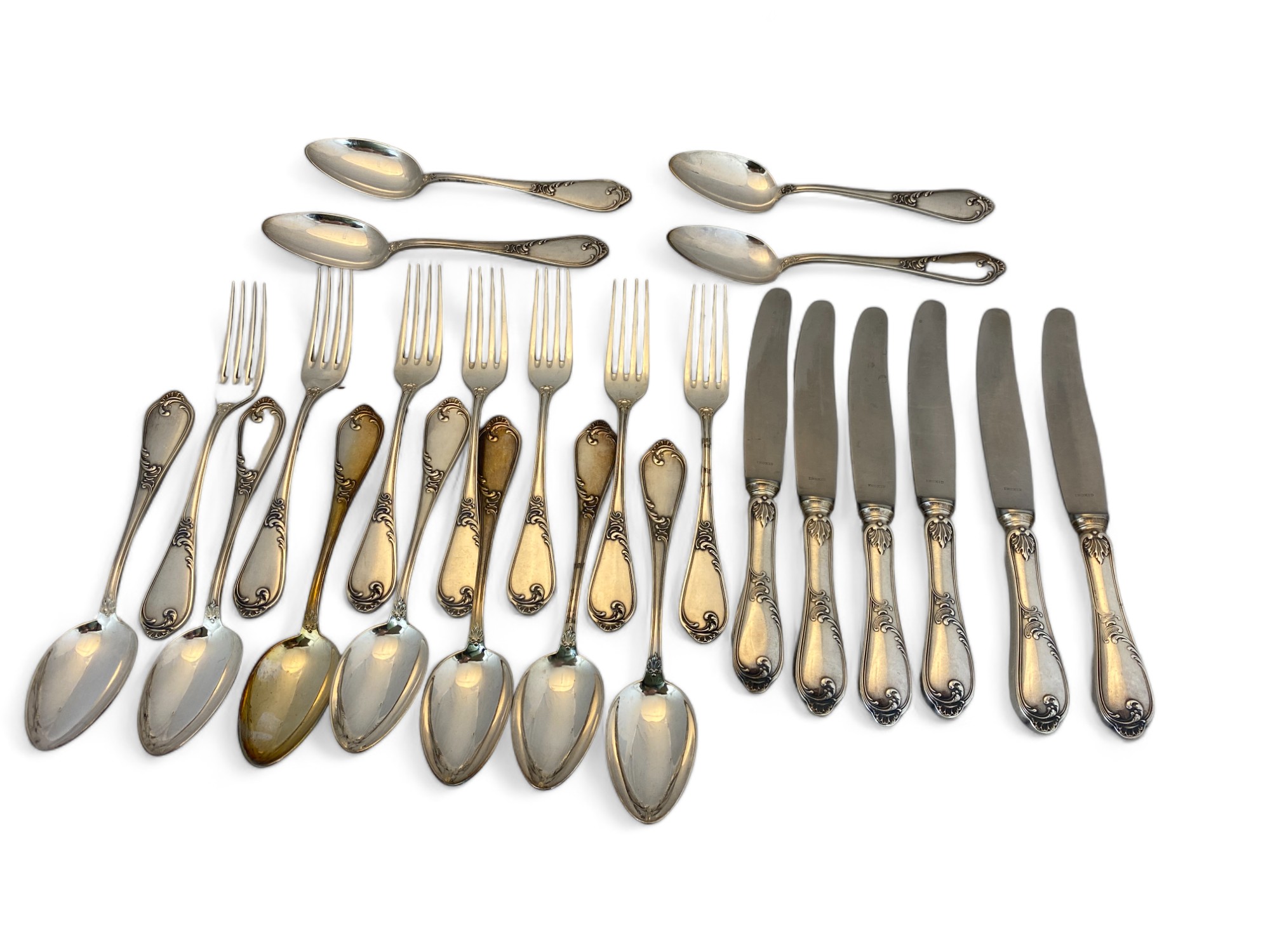 An extensive composite canteen of mostly silver plated Marly pattern cutlery by Christofle, Paris - Image 5 of 99