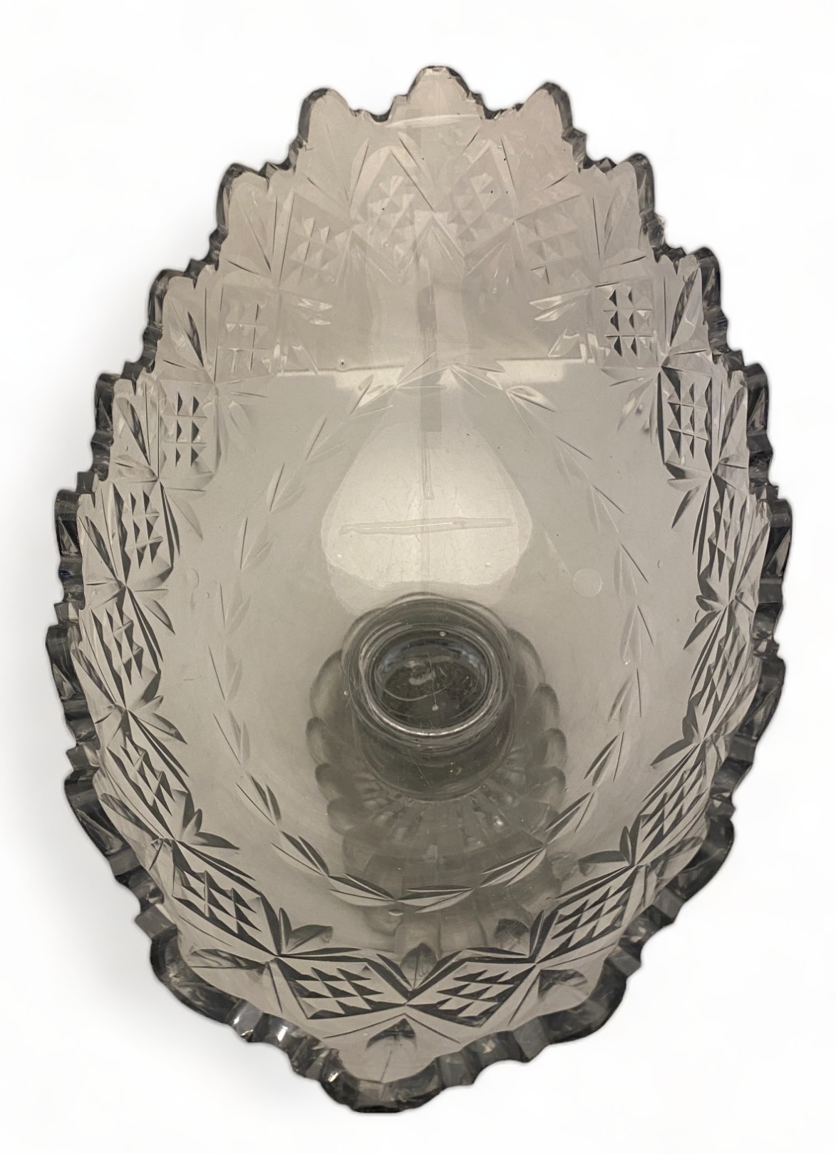 An Irish Waterford cut glass helmet shaped centrepiece, circa 1800 - Image 5 of 6