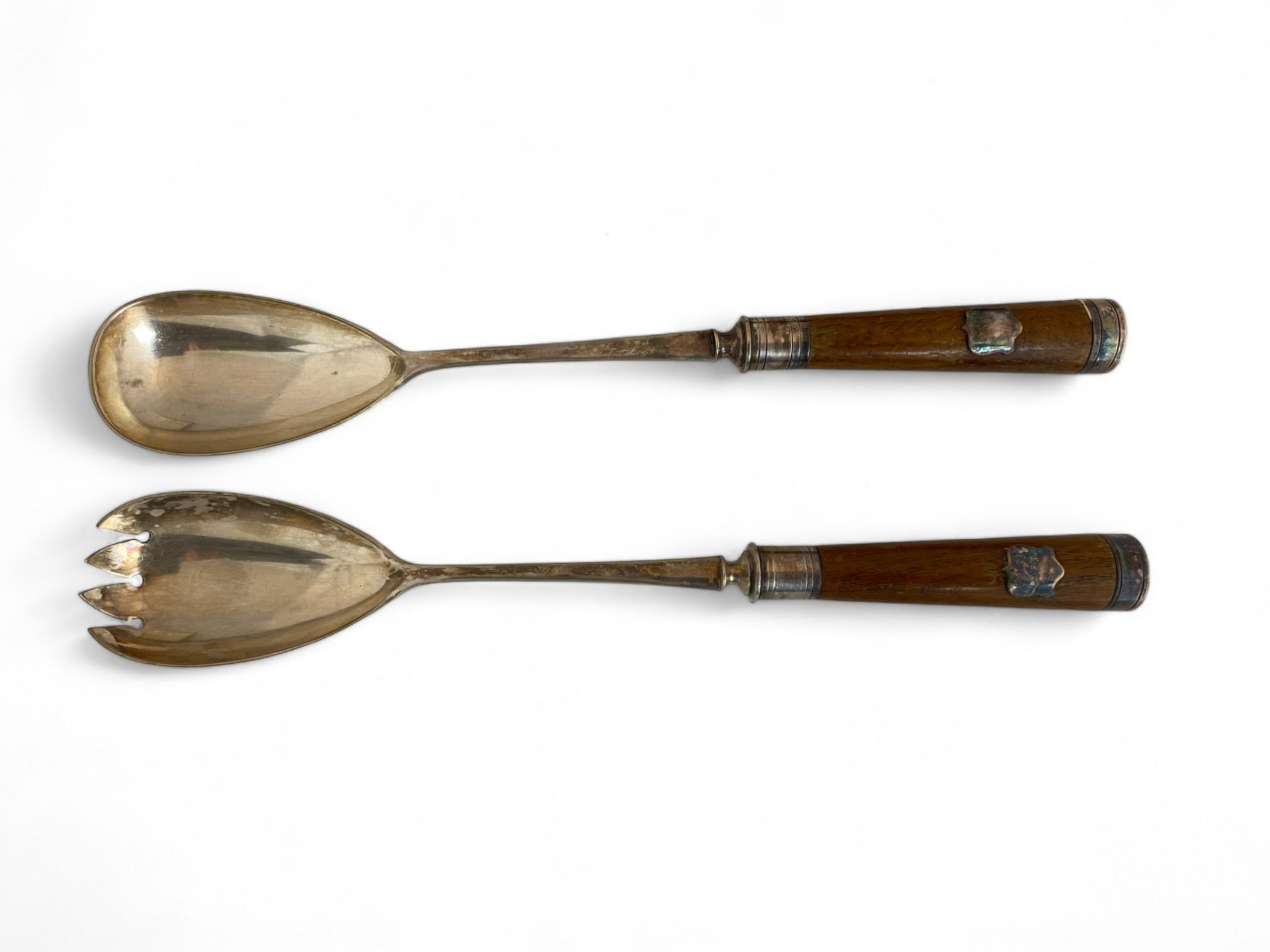 Two silver dishes, a cased set of silver child's cutlery, an early 20th century cased bone handled s - Image 12 of 16