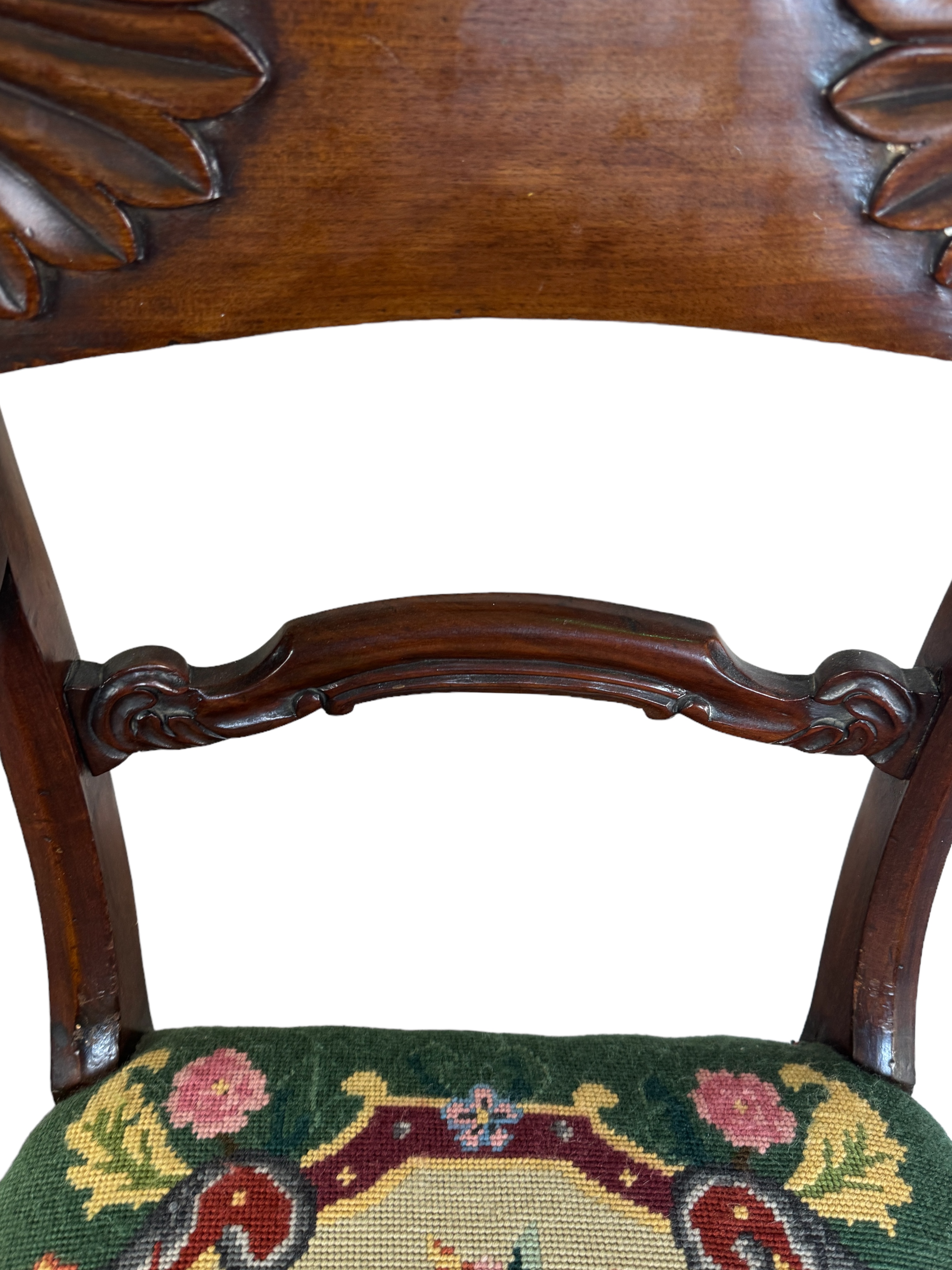 A George III Hepplewhite style mahogany open armchair together with a William IV carved mahogany ope - Image 4 of 7