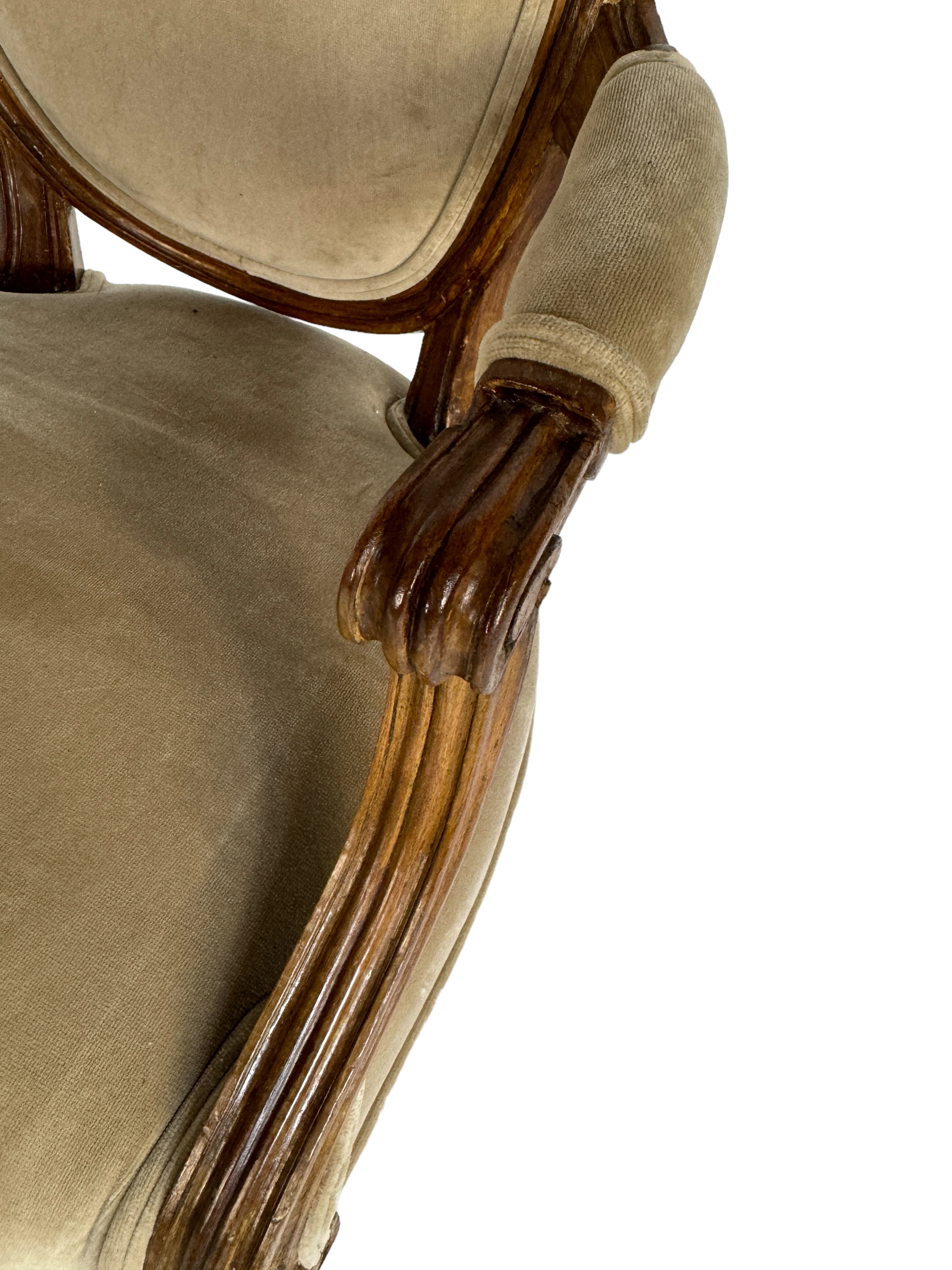 A Louis XVI style beechwood fauteuil open armchair - Image 3 of 4