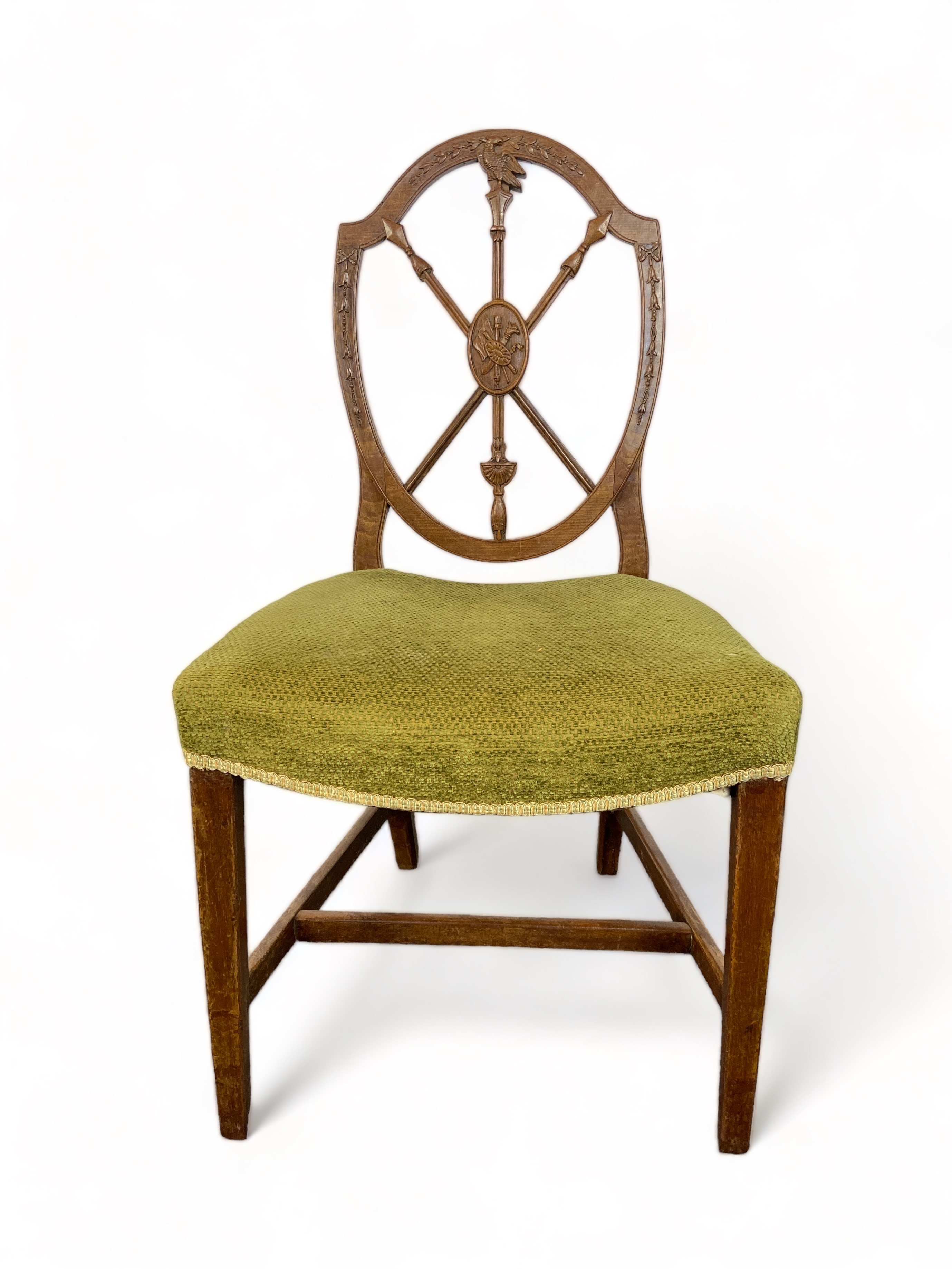 Cesinsky illustrated: A set of eight George III birch dining chairs including a pair of open armchai - Image 8 of 10