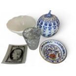 A group of decorative pottery and glass