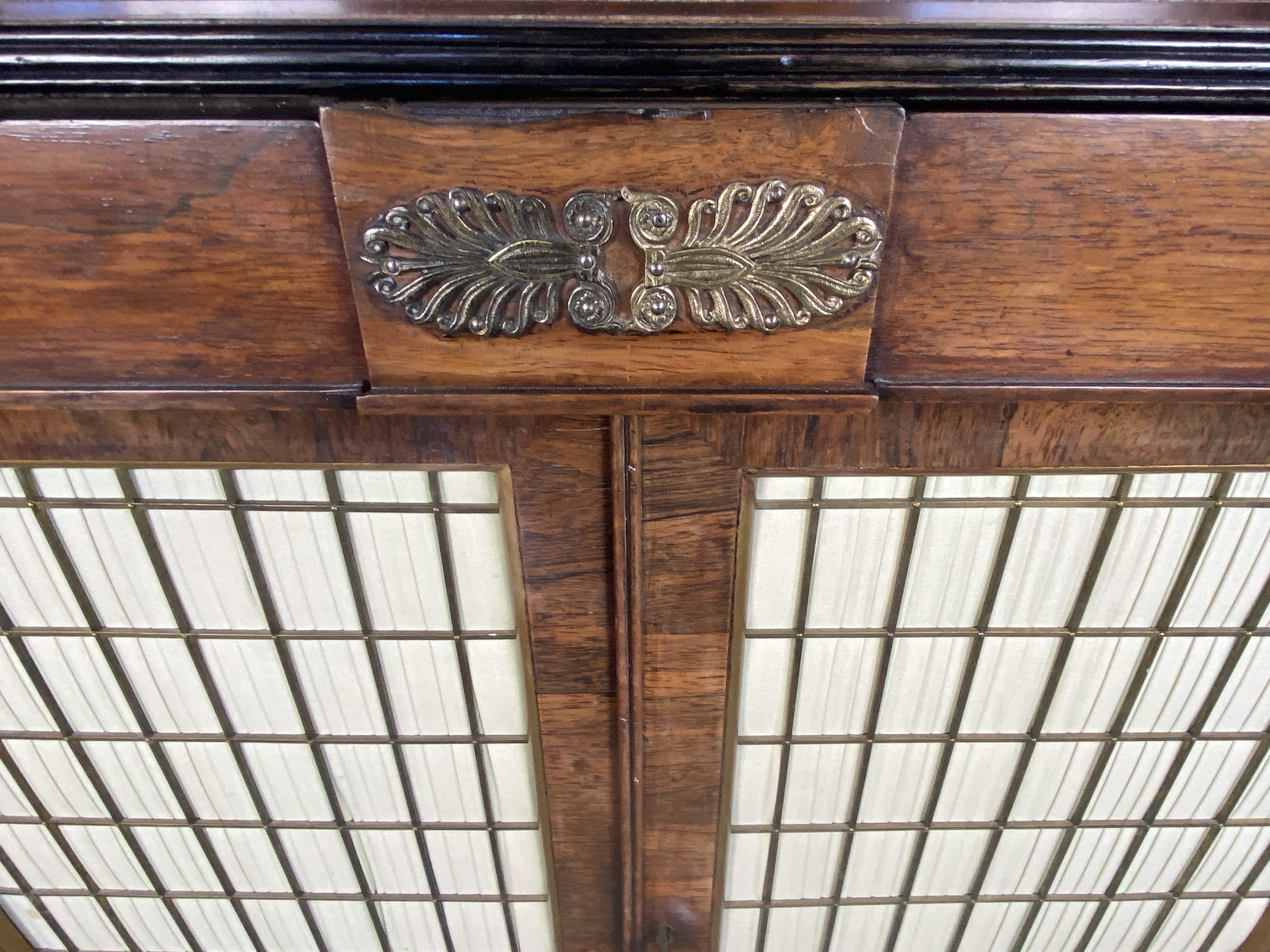 A Regency rosewood and gilt bronze mounted chiffonier side cabinet - Image 3 of 5