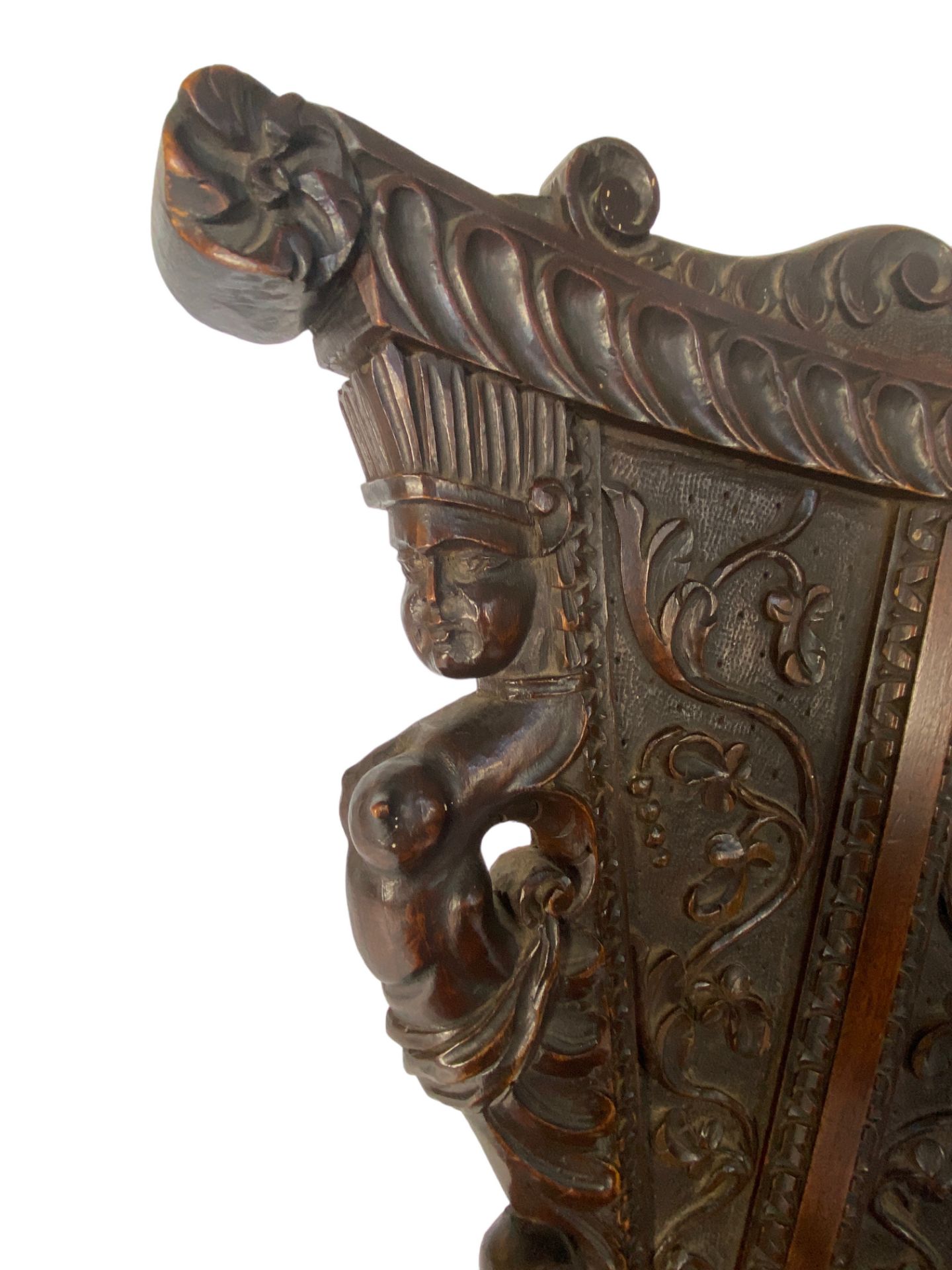 A pair of 19th century Italian Renaissance style carved walnut sgabello chairs - Image 3 of 27