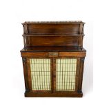 A Regency rosewood and gilt bronze mounted chiffonier side cabinet