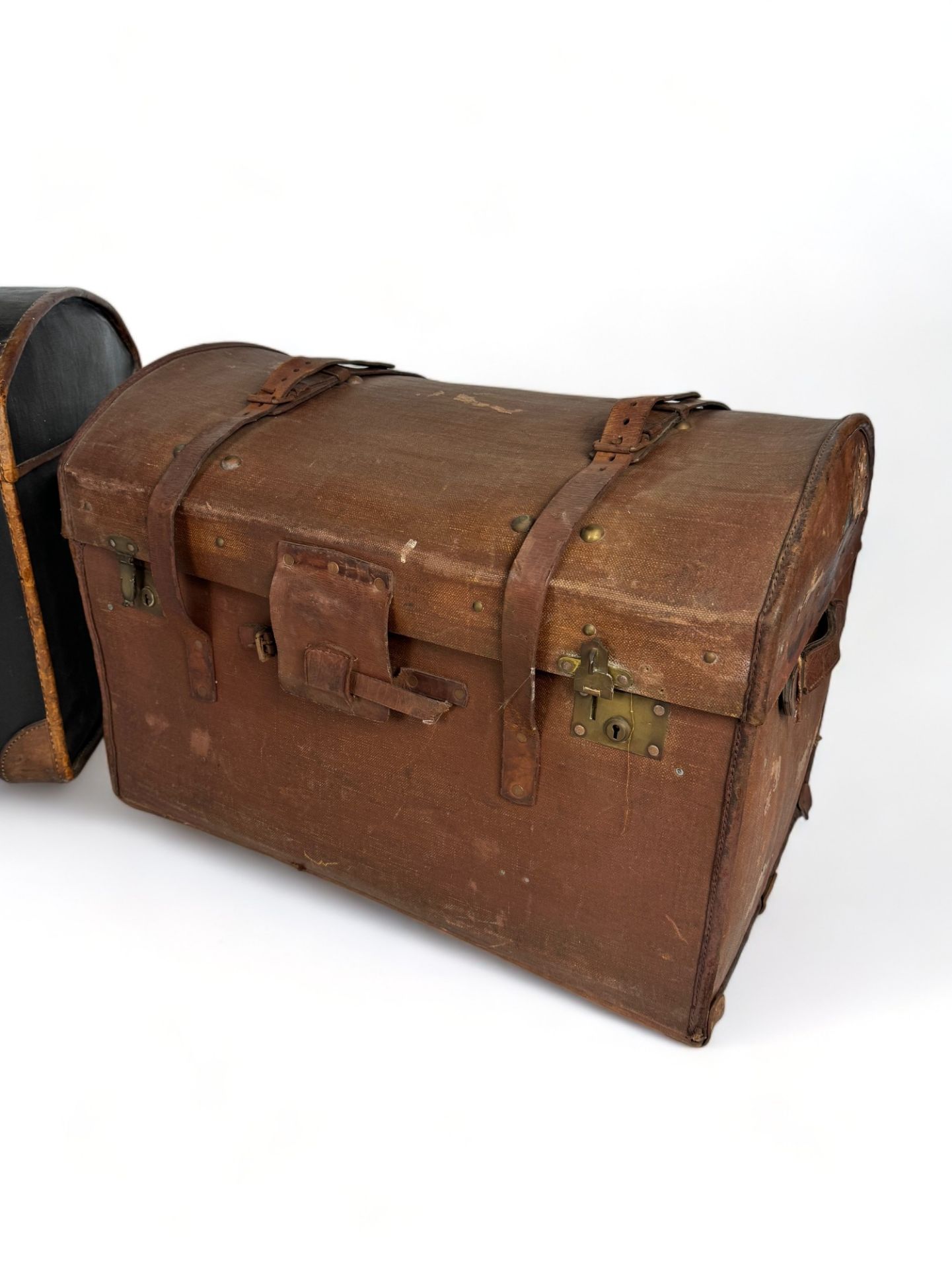 Two 19th century domed top travelling trunks - Image 3 of 8