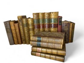 A small quantity of 19th century leather bound and gilt tooled books