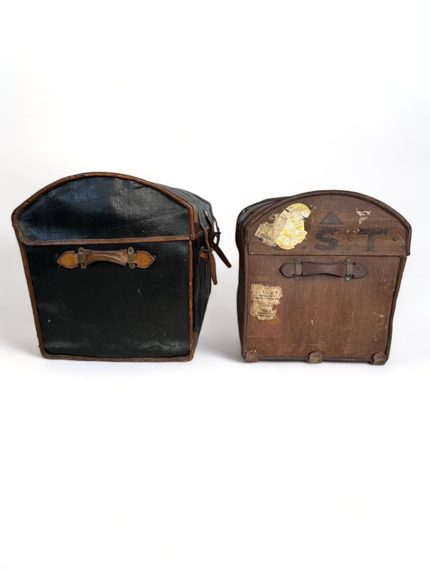 Two 19th century domed top travelling trunks - Image 4 of 8