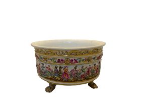 A 19th century Naples relief moulded porcelain bowl