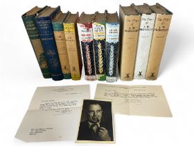 A group of books by J.B Priestley signed by the author and two signed letters