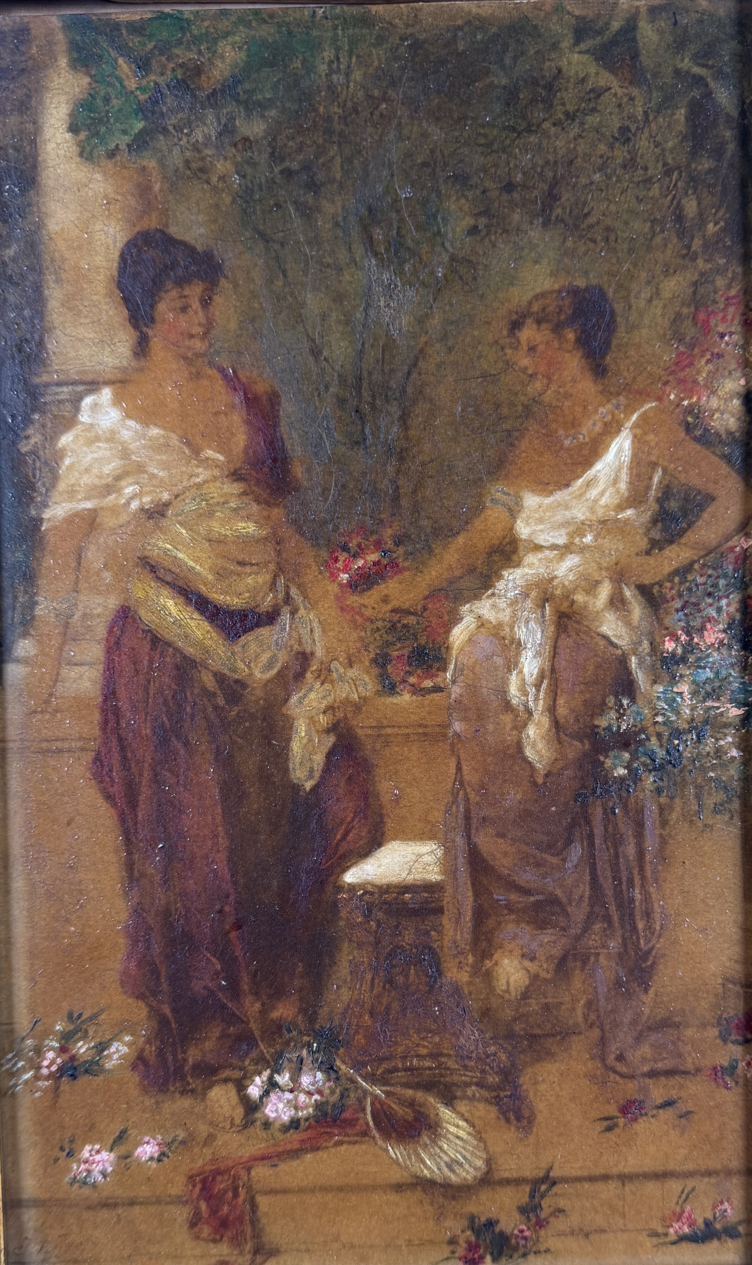 Late 19th century Italian school, Study of two young women - Image 2 of 3