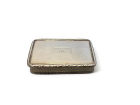 A William IV rectangular engine turned silver snuff box by Nathaniel Mills, Birmingham, 1830