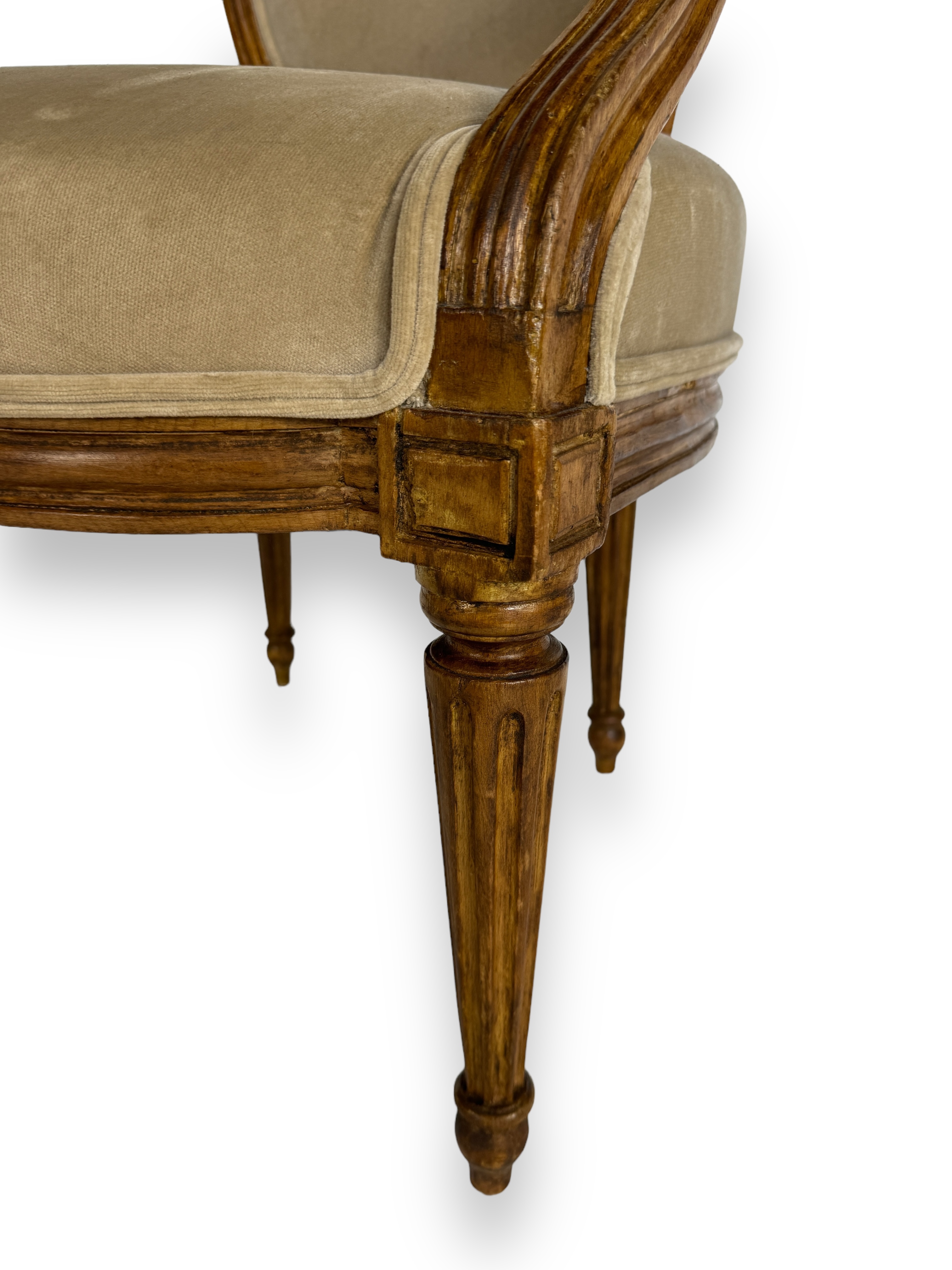 A Louis XVI style beechwood fauteuil open armchair - Image 4 of 4