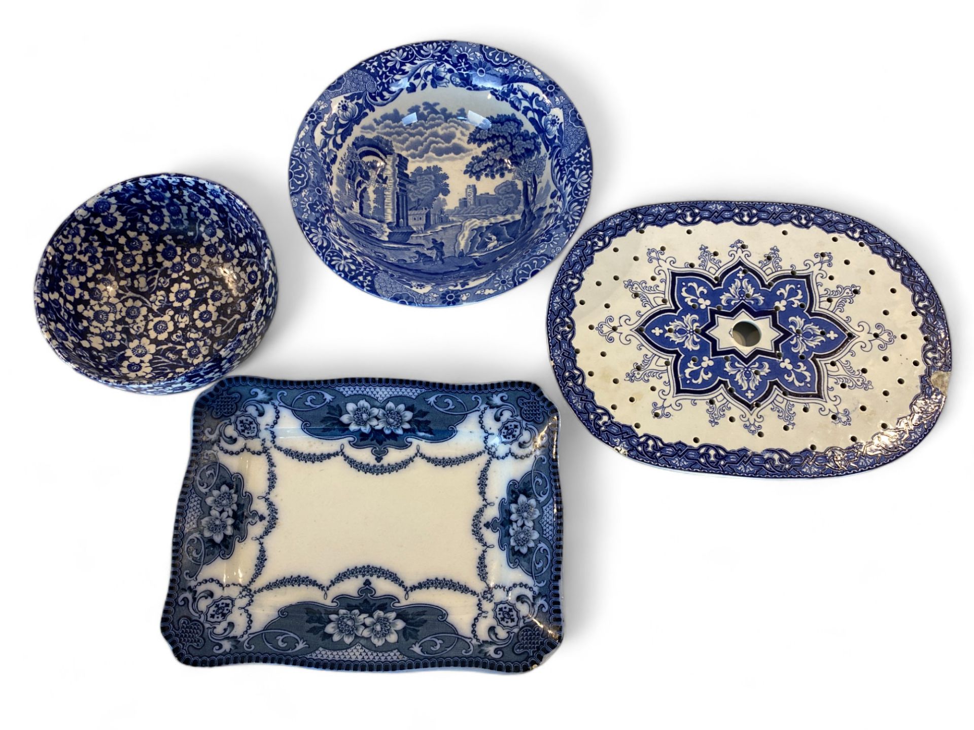 A collection of mostly English 19th century and later blue and white pottery and porcelain - Image 60 of 63