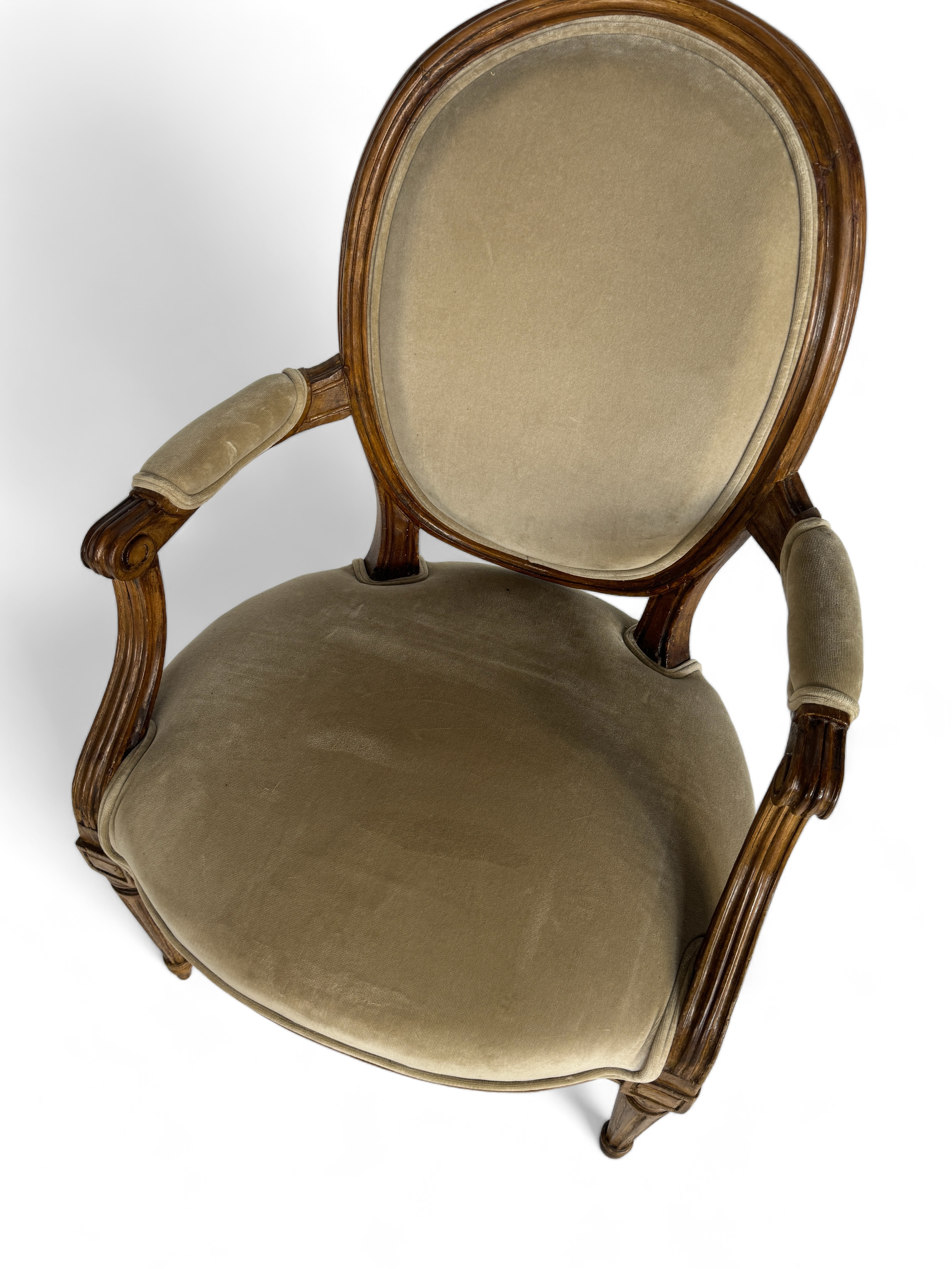 A Louis XVI style beechwood fauteuil open armchair - Image 2 of 4