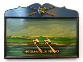 A reproduction Henley Royal Regatta painted three dimensional trophy board