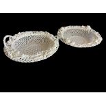 Two Belleek baskets