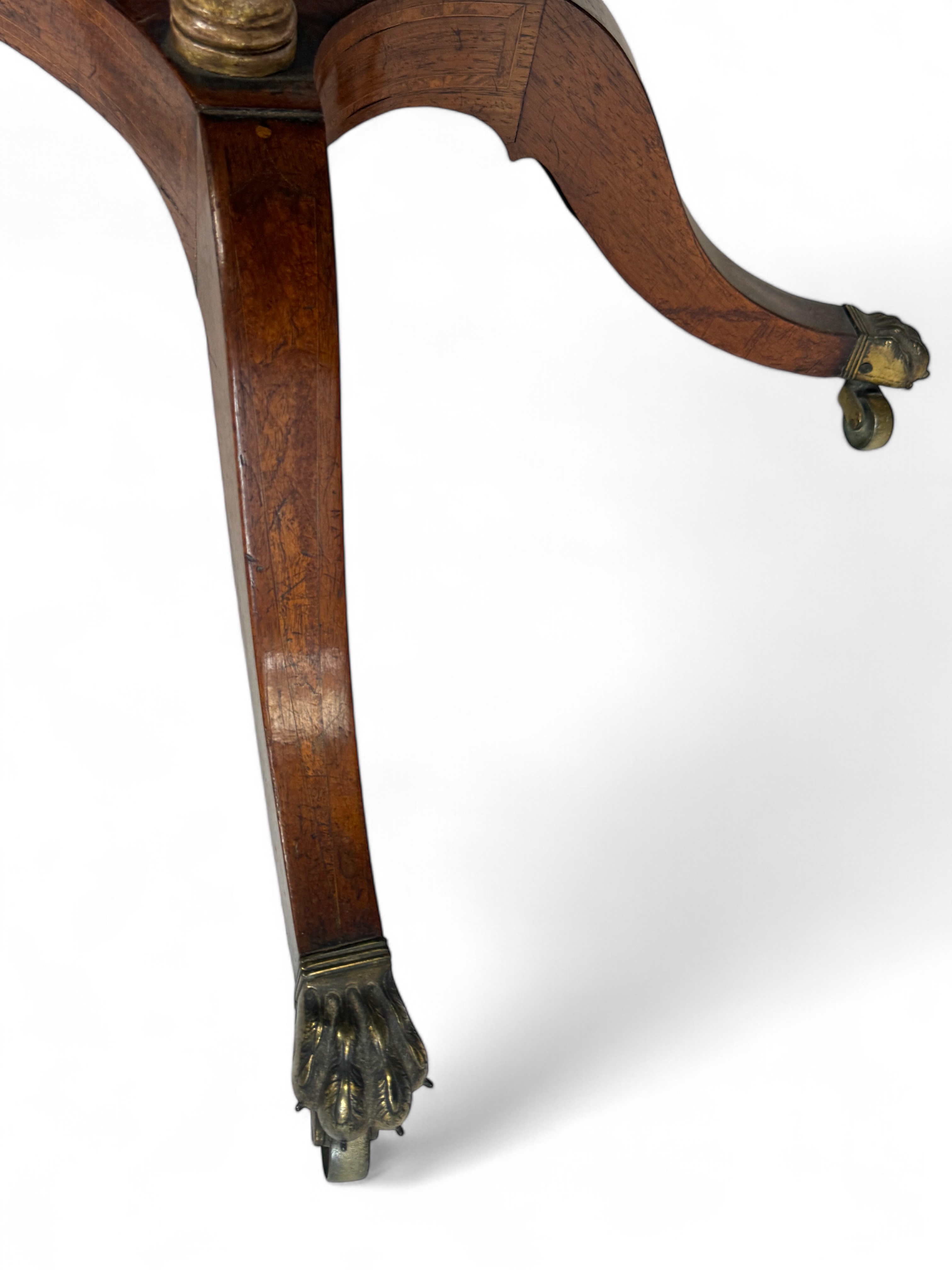 A Regency rosewood, crossbanded and yew wood banded sofa table - Image 4 of 5