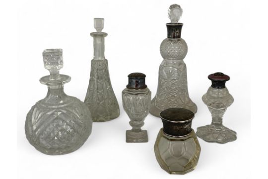 A group of six cut glass bottles - Image 1 of 24