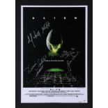 ALIEN (1979) - Yaphet Kotto, John Hurt, Ridley Scott, Tom Skerritt and Veronica Cartwright Autograph