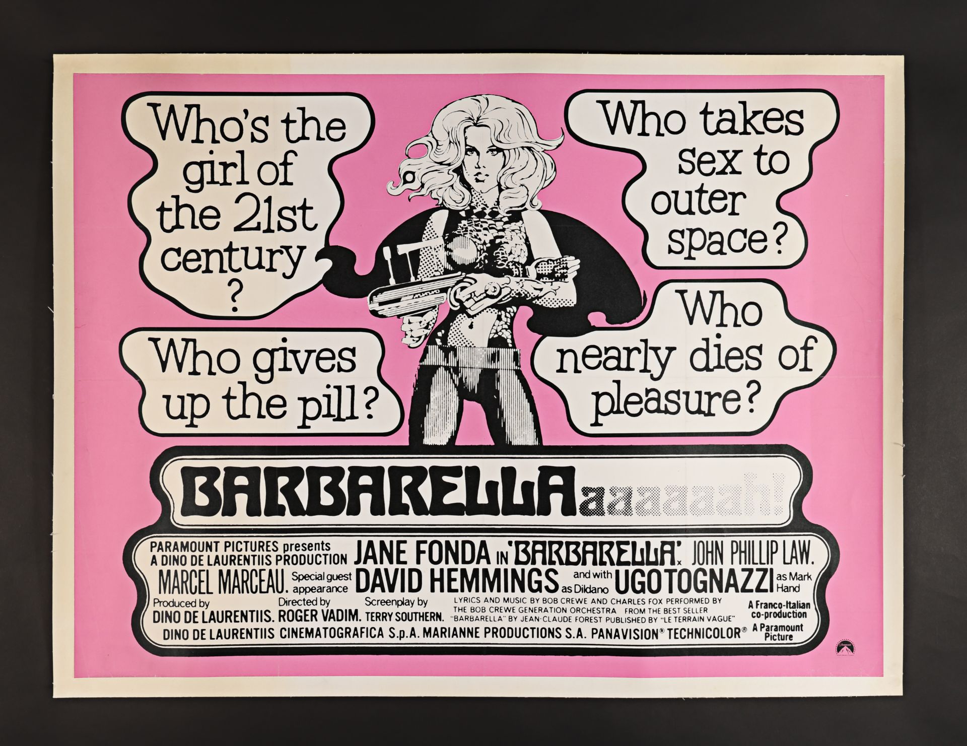 BARBARELLA (1968) - David Frangioni Collection: UK Quad - Style B - Linen-Backed, 1968